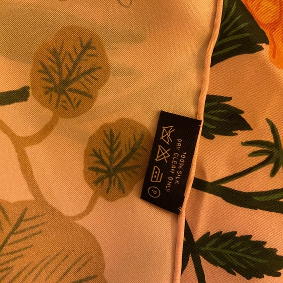 Rifle Paper Co. pink floral blooming silk twill scarf 33" square - Picture 4 of 5